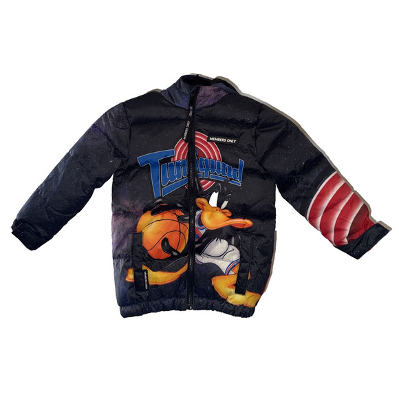 Members Only Black Mini Tune Squad Daffy Duck Puffer Jacket Size 3T - Picture 3 of 14